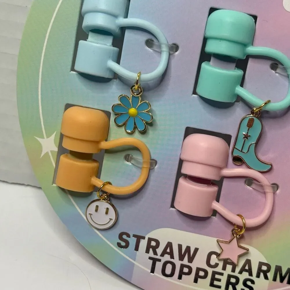 Hydragear Silicone Charmed Straw Toppers Flower Cowboy Boot Butterfly Bolt NEW